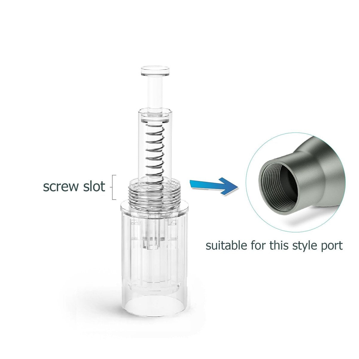 Glemme 12 Replacement 10Pcs Replacement Cartridge for Skin Care Tools - White Avelisse