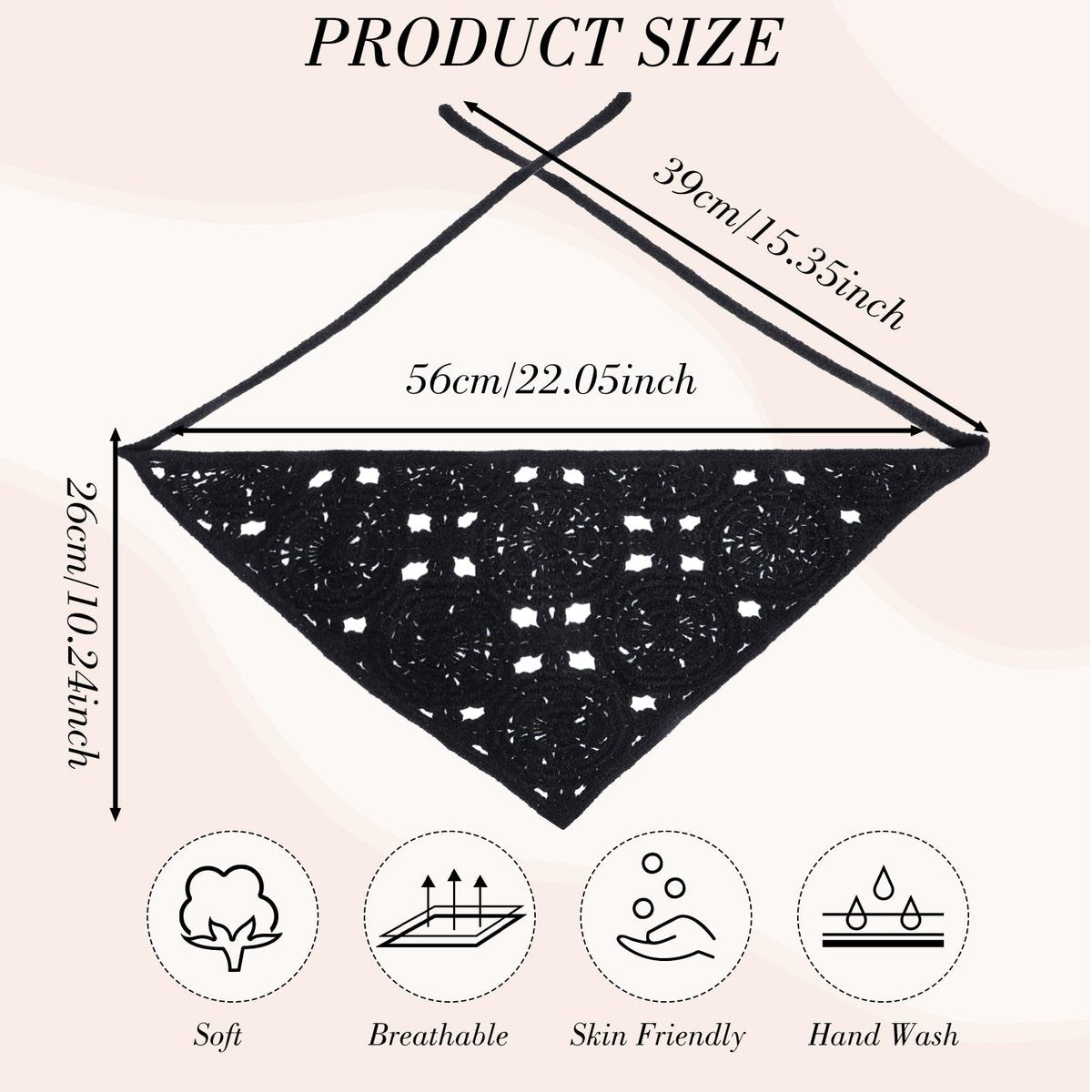 obeoby 4 Pack Crochet Bandanas Headscarf for Spring and Summer, Vintage Floral Hair Bandanas Headband for Music Festival Outfits Girls with Hair Pins - görsel 6