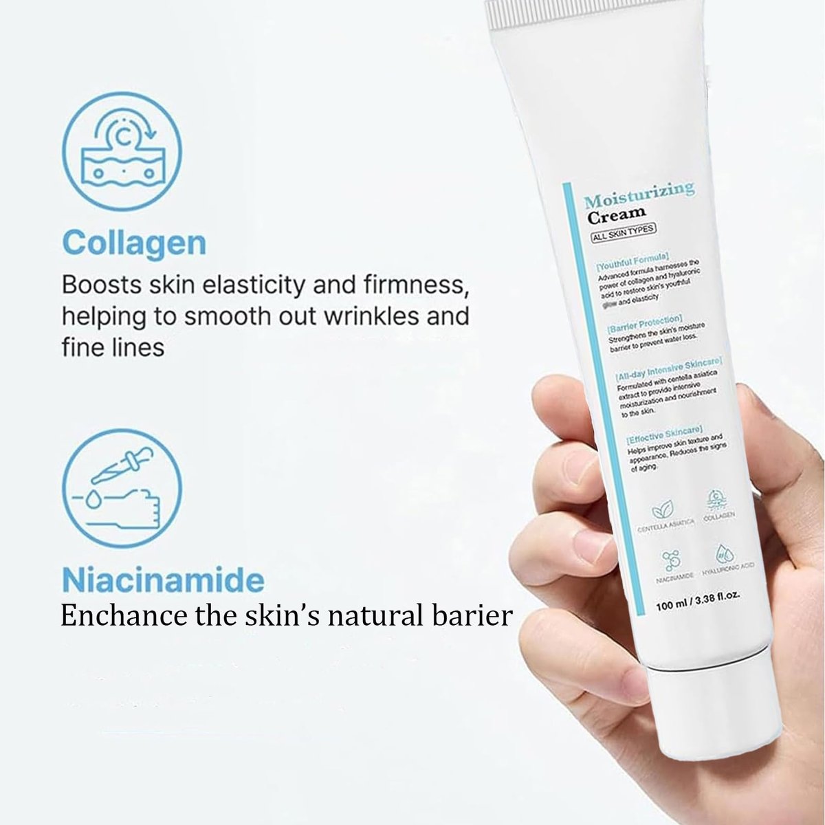 Haigou Youthful Moisturizing Cream with Centella Asiatica – Barrier Protection & Hydration for All Skin Types (2-Pack) - görsel 8