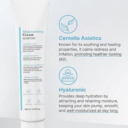 Haigou Youthful Moisturizing Cream with Centella Asiatica – Barrier Protection & Hydration for All Skin Types (2-Pack)
