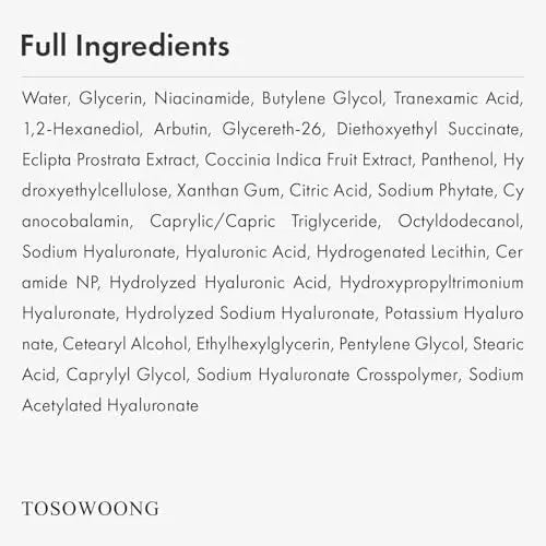 TOSOWOONG Niacinamide 10% + Tranexamic Acid 4% Serum – Brightening & Clarifying Facial Serum with Arbutin, Hyaluronic Acid, Glass Skin Effect, Korean Skincare, 1.11 fl oz Avelisse
