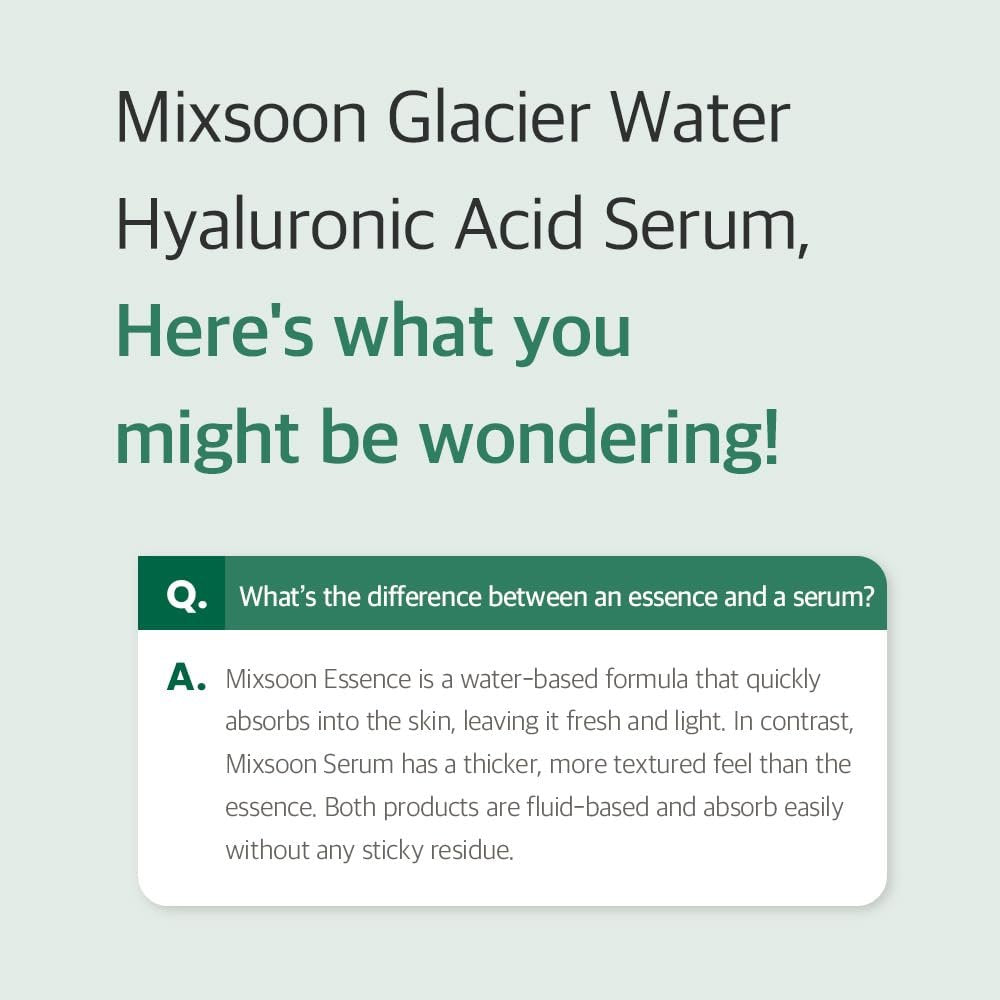 mixsoon Essential Glass Skin Duo Set - Bean Essence + Glacier Water Hyaluronic Acid Serum, 150ml / 5.07 fl. oz. Korean Glass Skin Care Avelisse