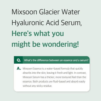 mixsoon Essential Glass Skin Duo Set - Bean Essence + Glacier Water Hyaluronic Acid Serum, 150ml / 5.07 fl. oz. Korean Glass Skin Care Avelisse