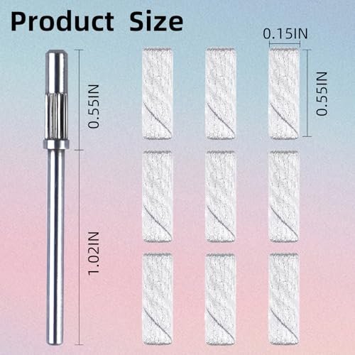 100 Pcs 180 Grit White Small Sanding Bands Nail Drill Bit - Extreme Fine Grit Mini Sanding Band with Upgrade 3.1mm Mandrel Bits for Acrylic Nails - görsel 8