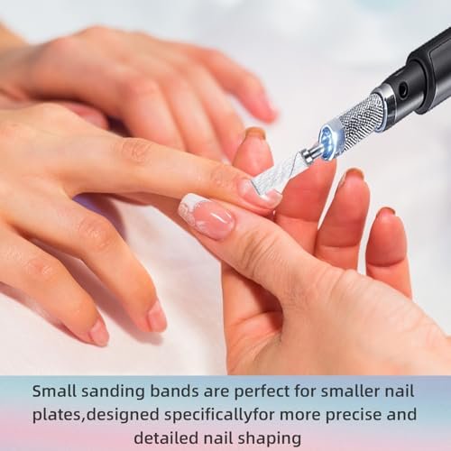 100 Pcs 180 Grit White Small Sanding Bands Nail Drill Bit - Extreme Fine Grit Mini Sanding Band with Upgrade 3.1mm Mandrel Bits for Acrylic Nails - görsel 4