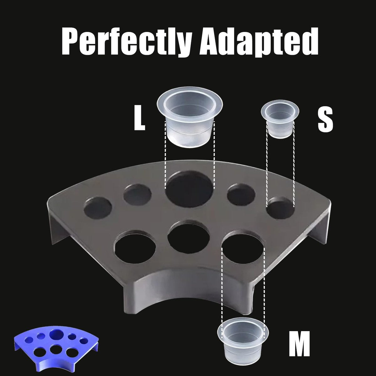 SOTICA 500-Piece Tattoo Ink Cups Kit with 2 Ink Holders - Mixed Size Plastic Cups for Professional Tattoo Supplies - görsel 5