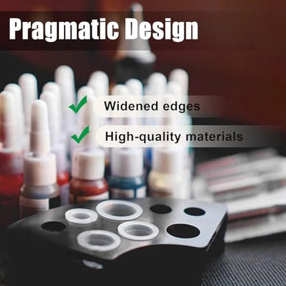 SOTICA 500-Piece Tattoo Ink Cups Kit with 2 Ink Holders - Mixed Size Plastic Cups for Professional Tattoo Supplies