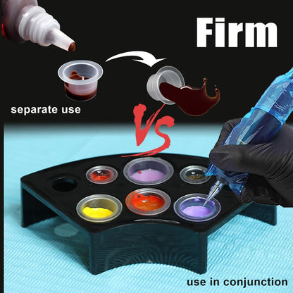 SOTICA 500-Piece Tattoo Ink Cups Kit with 2 Ink Holders - Mixed Size Plastic Cups for Professional Tattoo Supplies