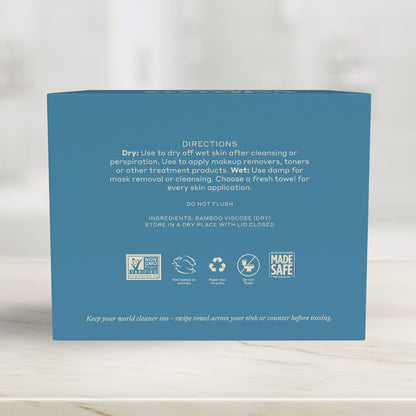 Caboo Tree Free Disposable Face Towels – 50 Soft, Lint-Free Towels | Extra-Large 10x11.5” | Gentle Alternative to Makeup Wipes & Washcloths Avelisse