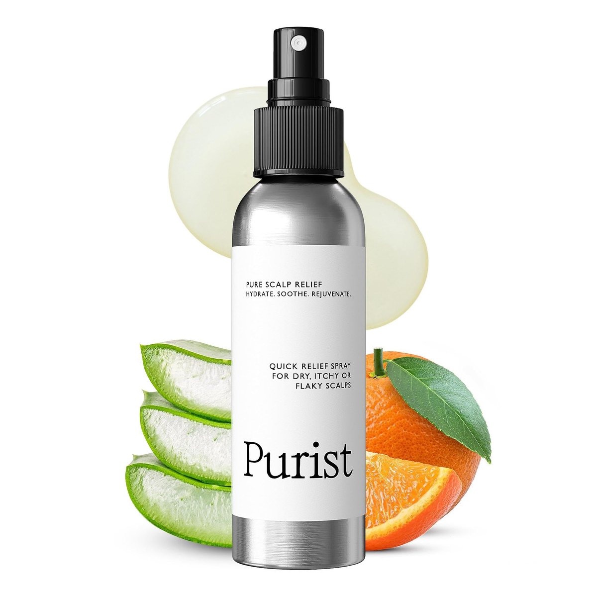 Purist Dandruff Spray – Leave-In Itchy, Dry Scalp Treatment – Hydrating, Lightweight, Soothing Scalp Moisturizer – Non-Greasy Quick Relief for Dandruff, Flaky Scalp Avelisse