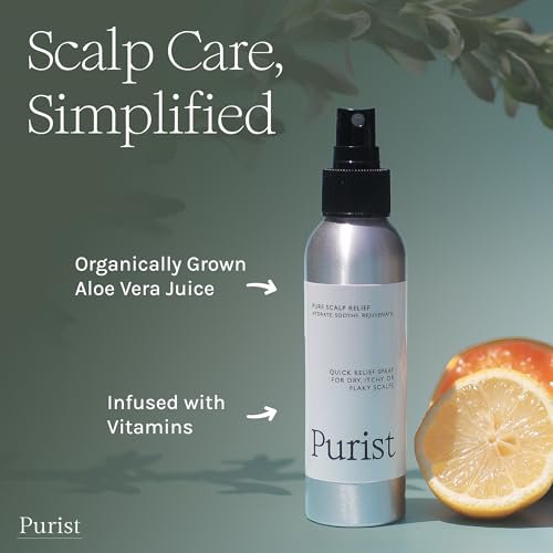 Purist Dandruff Spray – Leave-In Itchy, Dry Scalp Treatment – Hydrating, Lightweight, Soothing Scalp Moisturizer – Non-Greasy Quick Relief for Dandruff, Flaky Scalp Avelisse