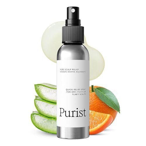 Purist Dandruff Spray – Leave-In Itchy, Dry Scalp Treatment – Hydrating, Lightweight, Soothing Scalp Moisturizer – Non-Greasy Quick Relief for Dandruff, Flaky Scalp Avelisse