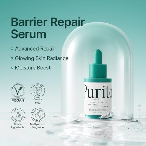 PURITO Mighty Bamboo Panthenol Serum - Deep Hydration & Moisture Barrier Repair for Glass Skin, Vegan & Cruelty-Free, 1.01 fl oz Avelisse