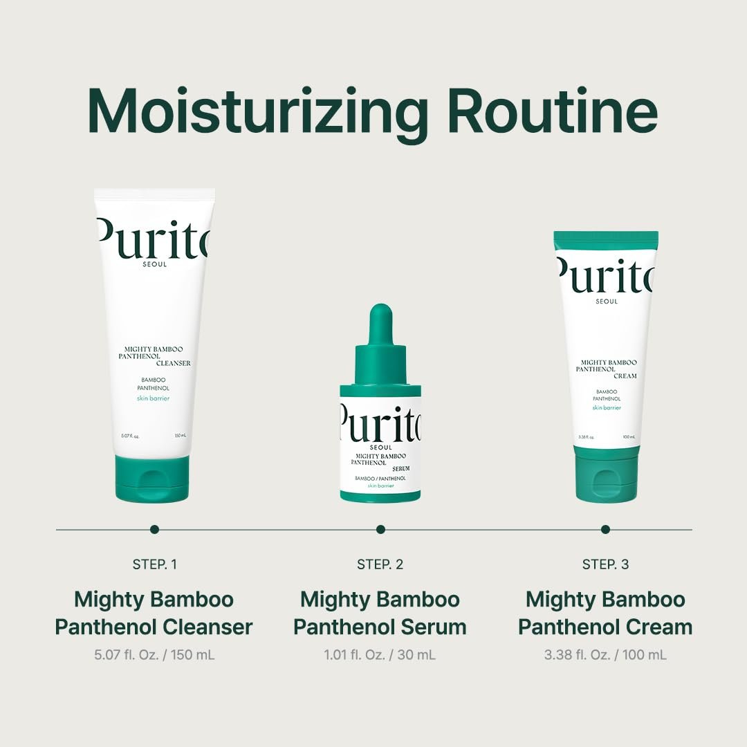 PURITO Mighty Bamboo Panthenol Serum - Deep Hydration & Moisture Barrier Repair for Glass Skin, Vegan & Cruelty-Free, 1.01 fl oz Avelisse