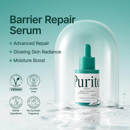 PURITO Mighty Bamboo Panthenol Serum - Deep Hydration & Moisture Barrier Repair for Glass Skin, Vegan & Cruelty-Free, 1.01 fl oz Avelisse
