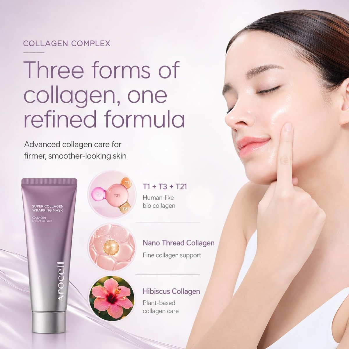 AROCELL Super Collagen Wrapping Facial Mask – Korean Peel Off Face Mask for Hydrating, Firming & Elasticity 80ml Avelisse