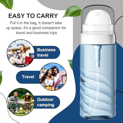 Yolaist 2 Pack 60ml Small Spray Bottles - Portable Refillable Travel Spray Bottles for Hair, Cleaning, Beauty - Fine Mist, Leak Proof - Light Blue & Light Green