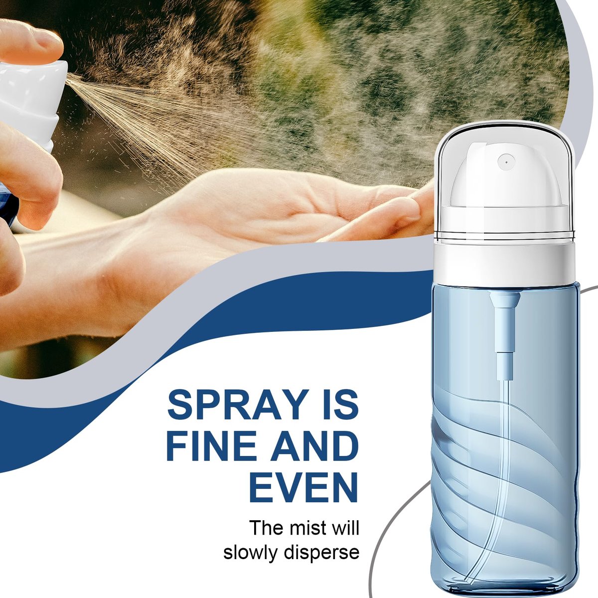 Yolaist 2 Pack 60ml Small Spray Bottles - Portable Refillable Travel Spray Bottles for Hair, Cleaning, Beauty - Fine Mist, Leak Proof - Light Blue & Light Green - görsel 9
