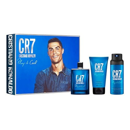 Play It Cool by Cristiano Ronaldo for Men - 3 Pc Gift Set: 3.4oz Eau de Toilette Spray, 5.1oz Shower Gel, 4.1oz Body Spray Avelisse
