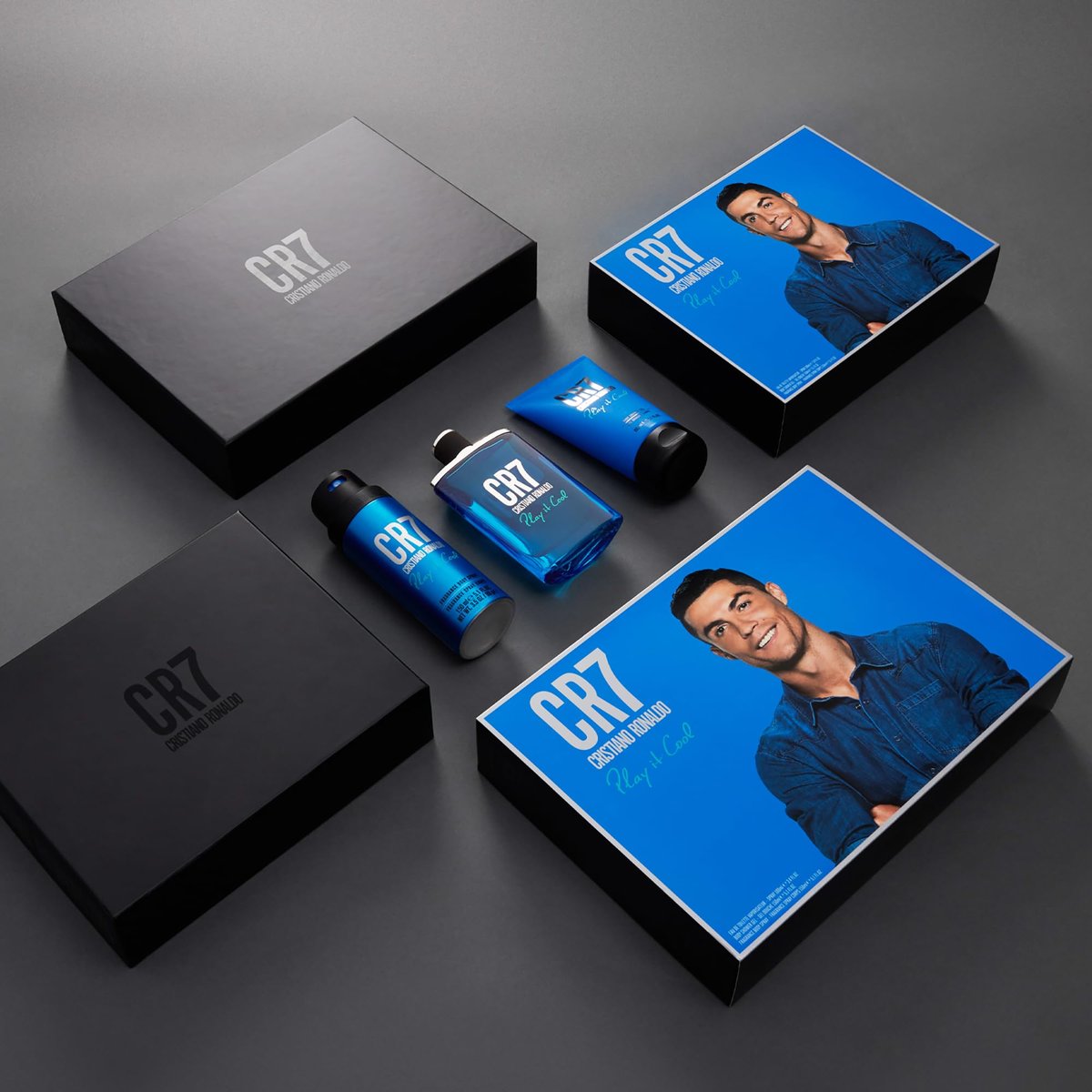 Play It Cool by Cristiano Ronaldo for Men - 3 Pc Gift Set: 3.4oz Eau de Toilette Spray, 5.1oz Shower Gel, 4.1oz Body Spray Avelisse