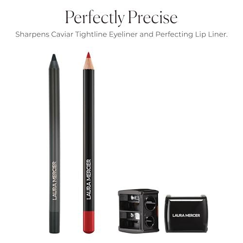 Laura Mercier Cosmetic Pencil Sharpener – Dual-End for Lip Liner, Eyeliner & Eyebrow Pencils with Cleaning Pick Avelisse