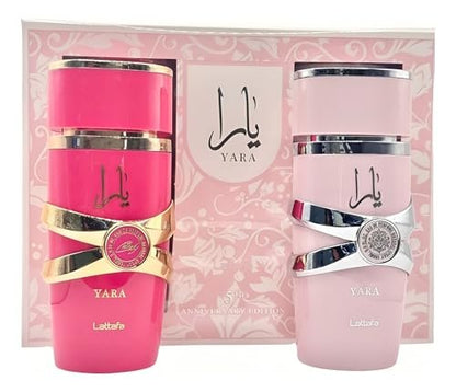 Lattafa 2 Piece Gift Set: Yara EDP 3.4 Fl Oz + Yara Candy EDP 3.4 Fl Oz Avelisse