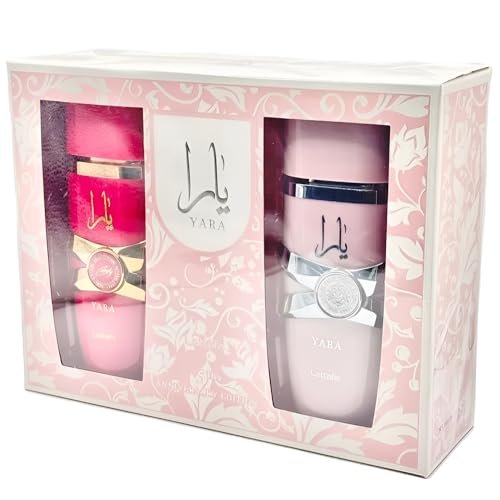 Lattafa 2 Piece Gift Set: Yara EDP 3.4 Fl Oz + Yara Candy EDP 3.4 Fl Oz Avelisse