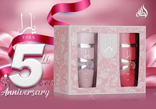 Lattafa 2 Piece Gift Set: Yara EDP 3.4 Fl Oz + Yara Candy EDP 3.4 Fl Oz Avelisse