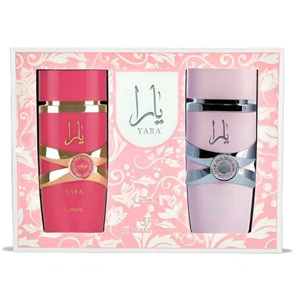 Lattafa 2 Piece Gift Set: Yara EDP 3.4 Fl Oz + Yara Candy EDP 3.4 Fl Oz Avelisse