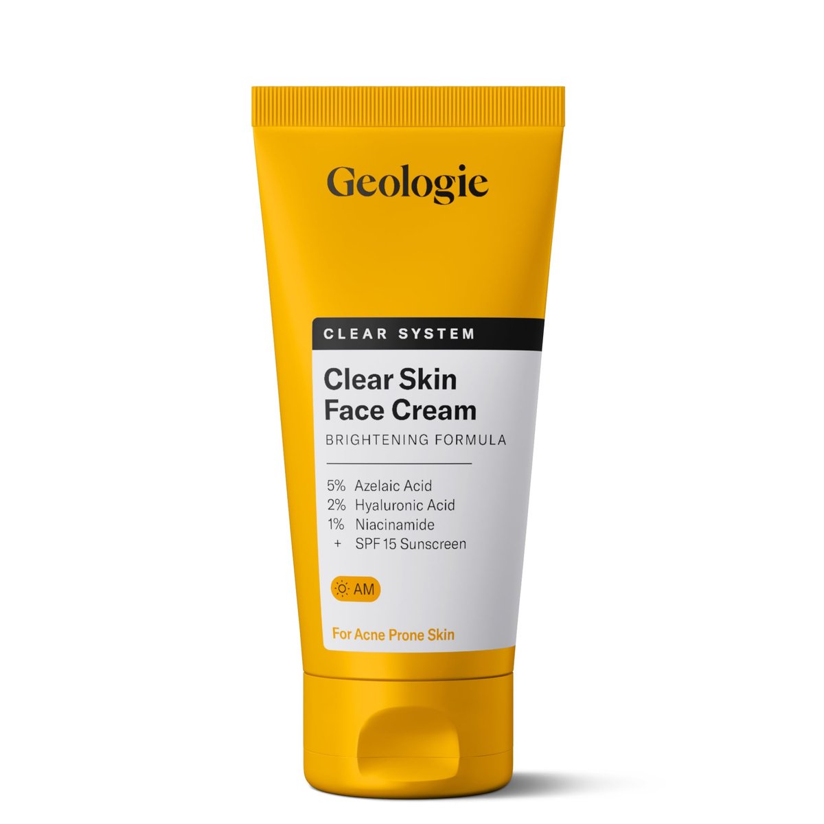 Geologie Clear Skin Face Cream with SPF15 – Daily Moisturizer for Acne-Prone Skin, Azelaic Acid, Niacinamide & Hyaluronic Acid, Lightweight & Oil-Free, 60 ML - görsel 1