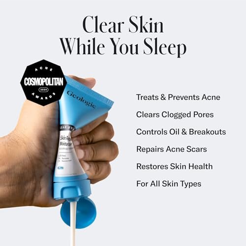 Geologie Skin Repair Moisturizer Face Cream | Clear System Retinol Resurfacing Formula | For Blemish Prone Skin with Niacinamide & Hyaluronic Acid | 60 ML - görsel 4