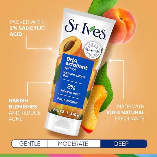 St. Ives Facial Scrub Variety 2-Pack – Fresh Skin Apricot & Blackhead Clearing Green Tea Exfoliating Face Scrubs, 6 oz Each Avelisse