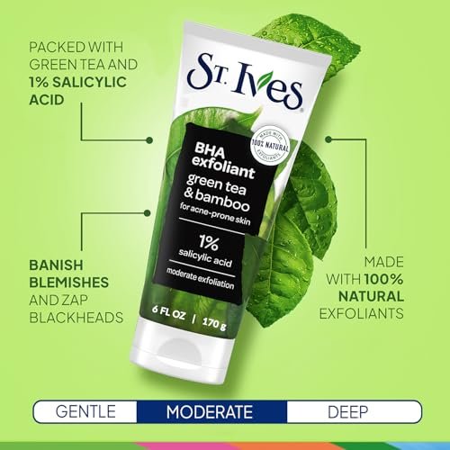 St. Ives Facial Scrub Variety 2-Pack – Fresh Skin Apricot & Blackhead Clearing Green Tea Exfoliating Face Scrubs, 6 oz Each Avelisse