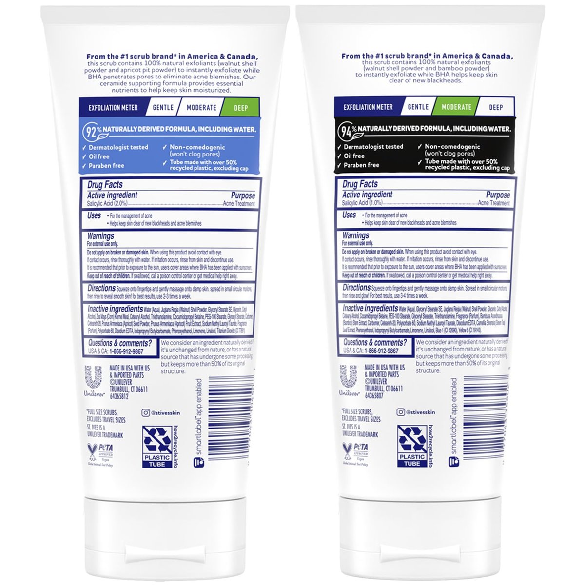 St. Ives Facial Scrub Variety 2-Pack – Fresh Skin Apricot & Blackhead Clearing Green Tea Exfoliating Face Scrubs, 6 oz Each Avelisse
