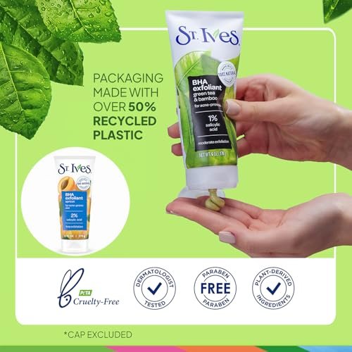 St. Ives Facial Scrub Variety 2-Pack – Fresh Skin Apricot & Blackhead Clearing Green Tea Exfoliating Face Scrubs, 6 oz Each Avelisse