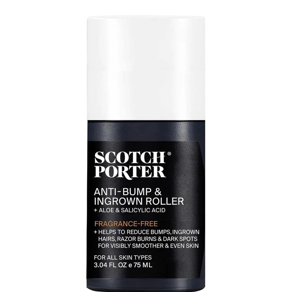 Scotch Porter Anti-Bump & Ingrown Roller for Men – Treat Razor Bumps & Ingrown Hairs with Aloe Vera & Salicylic Acid – Smooth, Balanced Skin – 3.04 oz Avelisse