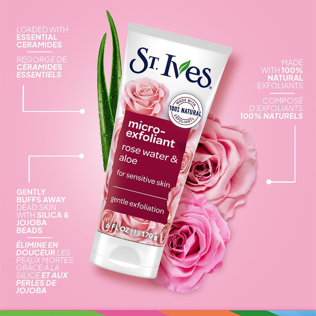 St. Ives Face Scrub Exfoliant Variety 2-Pack – Avocado & Honey + Rose Water & Aloe Vera for Balanced, Dry & Sensitive Skin Avelisse