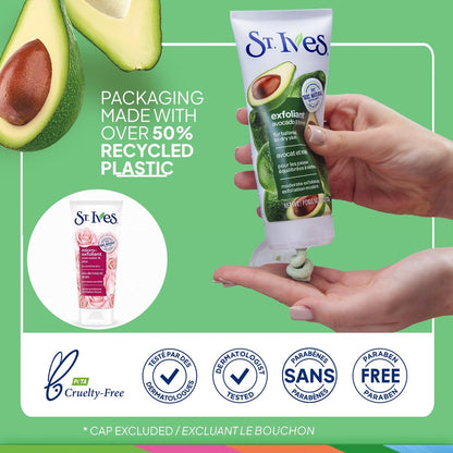 St. Ives Face Scrub Exfoliant Variety 2-Pack – Avocado & Honey + Rose Water & Aloe Vera for Balanced, Dry & Sensitive Skin Avelisse