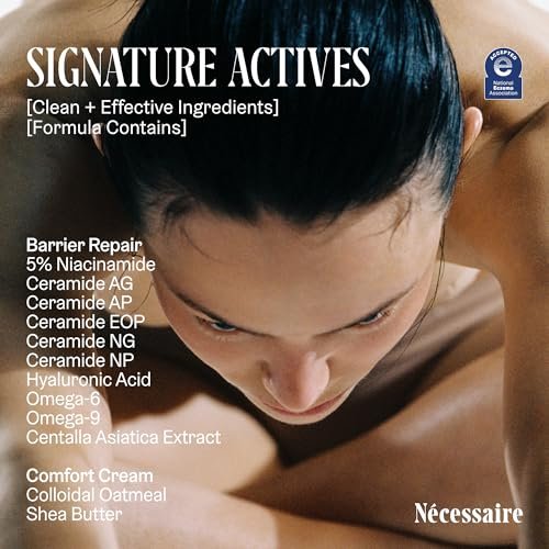 Nécessaire The Body Cream - Rich Barrier Repair with 5% Niacinamide, 5 Essential Ceramides & Hyaluronic Acid, Fragrance-Free, Non-Comedogenic, 6.8 fl oz Avelisse