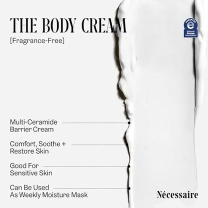 Nécessaire The Body Cream - Rich Barrier Repair with 5% Niacinamide, 5 Essential Ceramides & Hyaluronic Acid, Fragrance-Free, Non-Comedogenic, 6.8 fl oz Avelisse