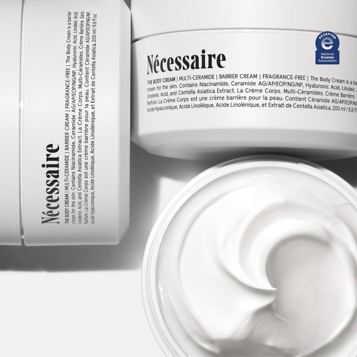 Nécessaire The Body Cream - Rich Barrier Repair with 5% Niacinamide, 5 Essential Ceramides & Hyaluronic Acid, Fragrance-Free, Non-Comedogenic, 6.8 fl oz Avelisse