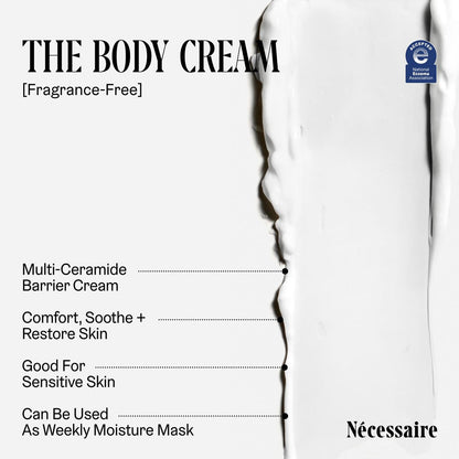 Nécessaire The Body Cream - Rich Barrier Repair with 5% Niacinamide, 5 Essential Ceramides & Hyaluronic Acid, Fragrance-Free, Non-Comedogenic, 6.8 fl oz Avelisse