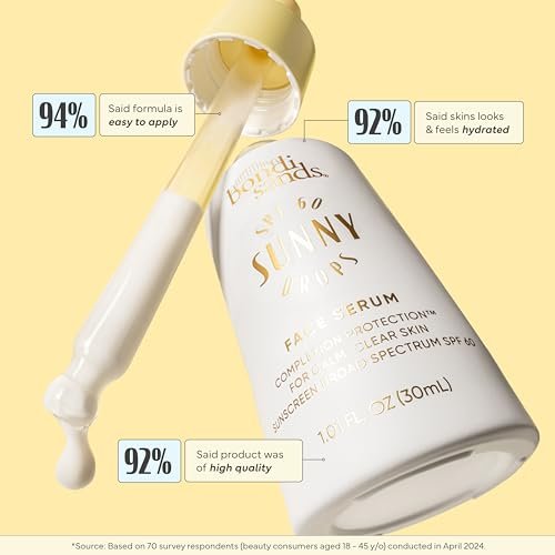 Bondi Sands Sunny Drops SPF 60 Face Serum - Hydrating & Nourishing Broad Spectrum Sunscreen, Lightweight Silky-Smooth Finish, Oil-Free, 1.01 Fl Oz Avelisse
