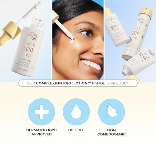 Bondi Sands Sunny Drops SPF 60 Face Serum - Hydrating & Nourishing Broad Spectrum Sunscreen, Lightweight Silky-Smooth Finish, Oil-Free, 1.01 Fl Oz Avelisse