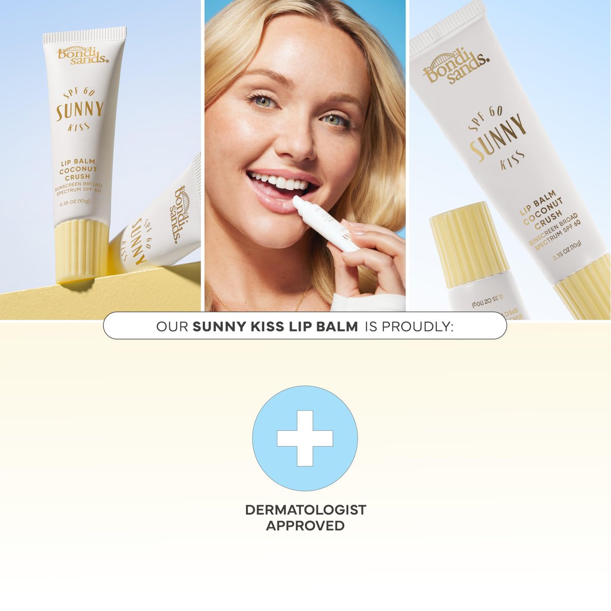 Bondi Sands Sunny Kiss SPF 60 Coconut Crush Lip Balm - Nourishing, Hydrating Broad Spectrum Sunscreen with Glossy Finish, 0.3 Oz - görsel 3