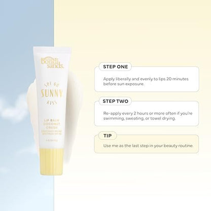 Bondi Sands Sunny Kiss SPF 60 Coconut Crush Lip Balm - Nourishing, Hydrating Broad Spectrum Sunscreen with Glossy Finish, 0.3 Oz
