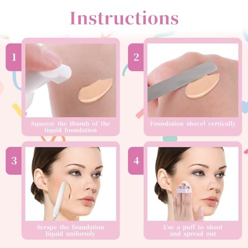 JJUNW 3-Pack Stainless Steel Makeup Spatula Set – Double-Edged Foundation Spatula for Even Application, Face Cream Applicator, and Cosmetic Mixing Tool - görsel 6