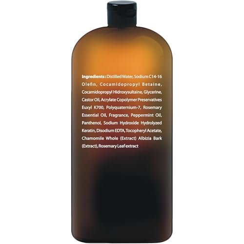 Castor Oil Shampoo for Hair Regrowth & Anti Hair Loss - Sulfate Free Thickening Formula for Men & Women, Dandruff Treatment 16 oz Avelisse