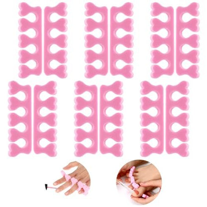 Piriuuo 12 Pack Sponge Toe Separators for Pedicure - Soft Foam Toe Spacers for Women, Flexible Toe Dividers for Nail Art & Manicure