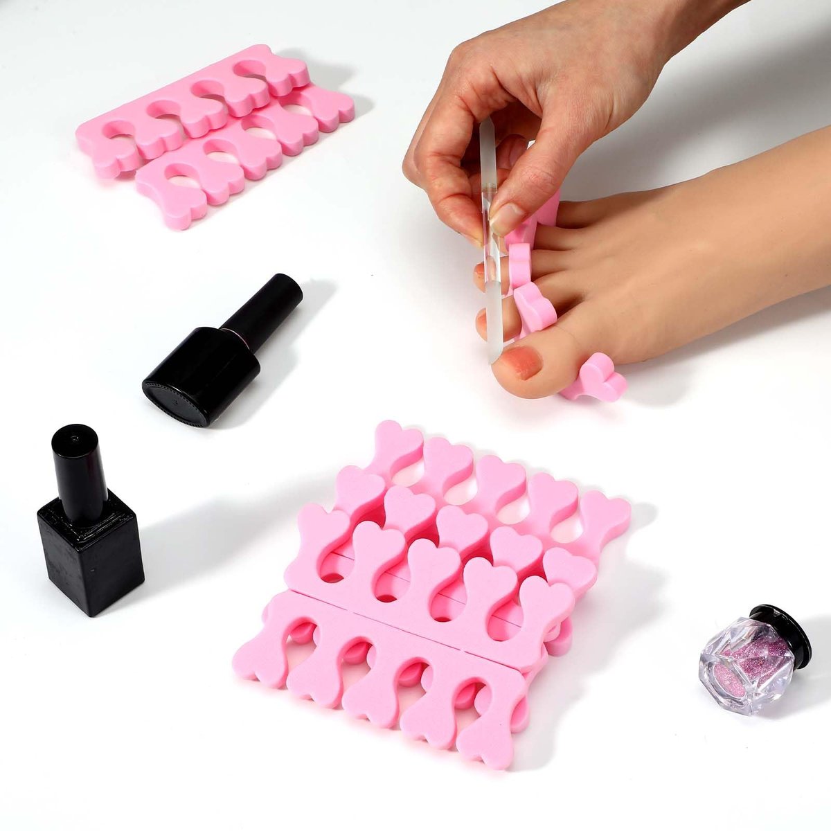 Piriuuo 12 Pack Sponge Toe Separators for Pedicure - Soft Foam Toe Spacers for Women, Flexible Toe Dividers for Nail Art & Manicure - görsel 11